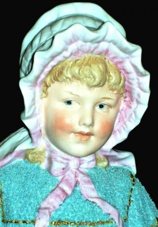 Fantique German Gebruder Heubach Girl Doll Piano Baby Bisque Porcelain Figurine