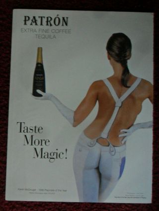 1999 Print Ad Patron Tequila Sexy Girl Karen Mcdougal Body Paint Painted Pants