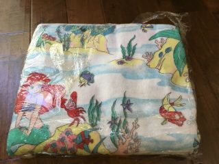 Disney ' s The Little Mermaid vintage 72 x 90 polyester blanket (fits twin,  full) 3
