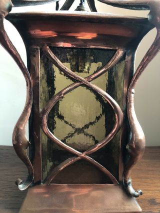 Arts And Crafts / Art Nouveau Copper Lantern / Light / Lamp 2