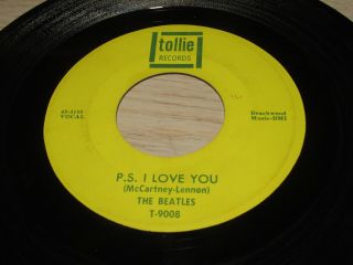 Beatles 45 " P.  S.  I Love You / Love Me Do " (1964) Tollie 9008 Awesome Sound Vg,