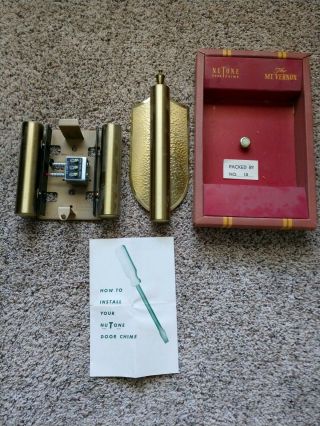 Vintage 50 ' s NuTone K - 20 style MT VERNON brass DOORBELL DOOR CHIME 2