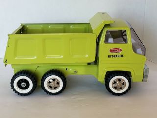 Tonka 1960 ' s Hydraulic Dump Truck Lime Green Pressed Steel 13200 Vintage 3