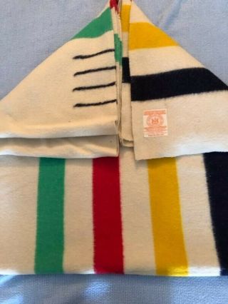 Vintage Hsbc Hudson Bay Blanket 4 Point Wool England 1950s? 74x92,