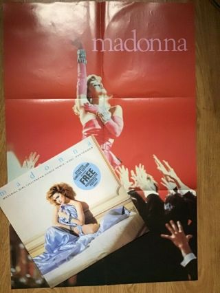 Madonna - Material Girl 1985 Uk 12” Single Stickered Sleeve,  Poster Near