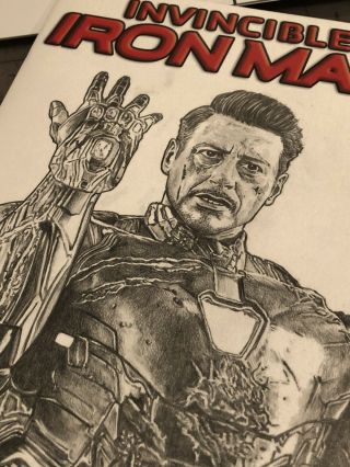Invincible Iron Man 1 Art Sketch Cover by Thad Rhodes 3