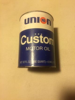 Vintage Union 76 Custom Motor Oil Can.  30 Wt.  Full