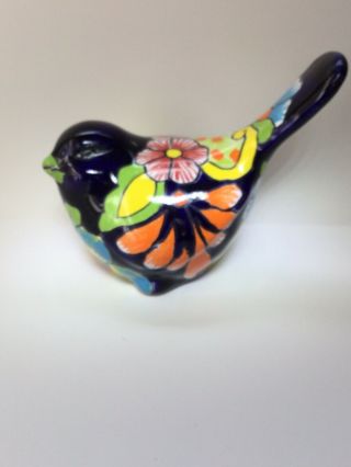 Vintage Anfora Pottery Hecho - En Mexico Hand Painted Bird
