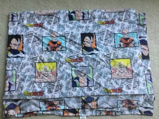 Insane Rare Vtg Dragon Ball Z Goku 2000 Anime Twin Flat Bed Sheet Fabric Craft
