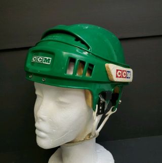 Vintage Ccm Pro - Guard Senior Bumper Hockey Helmet Green Rare 1970 