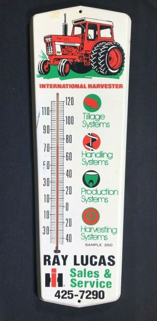 International Harvester Tractors Dealer Wall Thermometer Advertising Sign 24 "