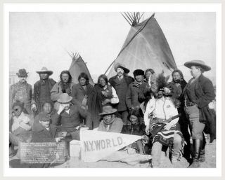 8 X 10 Silver Halide Photo William F Buffalo Bill Cody With Indian Chiefs