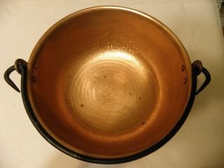 Vintage hammered copper jam pan,  Villedieu,  France 3