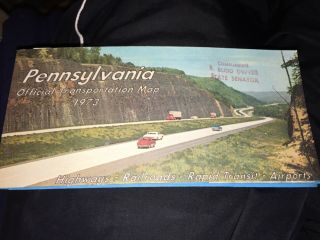 1973 Pennsylvania Official Transportion Map From Budd Dwyer,  State Senator.  Ww