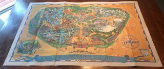 Vintage 1966 Walt Disney Disneyland Park Map Poster
