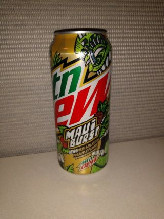 Limited Edition Mountain Dew Maui Burst Full 16 Oz Can Pineapple