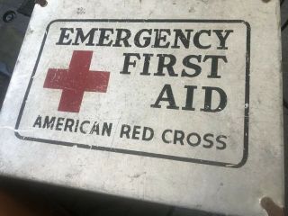 Vtg American Red Cross Emergency First Aid Kit 15 X12 X5