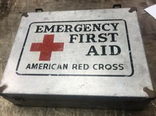 Vtg American Red Cross Emergency First Aid Kit 15 X12 X5 3