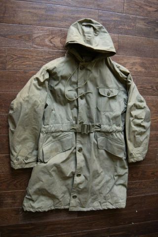 Wwii Us Navy Nxs Usn Deck Jacket Alpaca Lined Size 46 Work Trench Coat