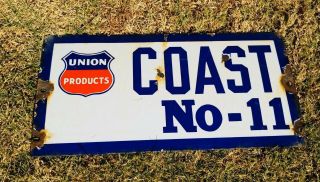 Union 76,  Very,  Very Rare Early Union Products Oil Porcelain Sign,