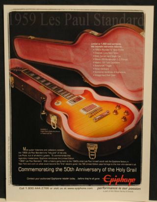 2009 Epiphone Limited Edition 1959 Les Paul Standard Guitar Print Ad