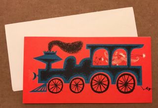 Lum & Feher Press Renfro Hawaiian Christmas Card Rare Vintage W/ Envelope