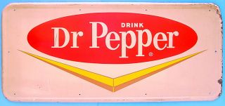 1950s Drink Dr.  Pepper 40 " Metal Advertising Sign G - 106