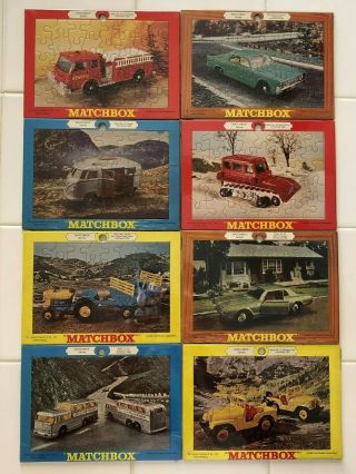 Matchbox Lesney Complete Set Of 8 Jigsaw Puzzles 1969 Fred Bronner Corp.  U.  S.  A.