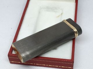 Vintage Cartier Gas Lighter swiss made Gold Gunmetal Trinity 2