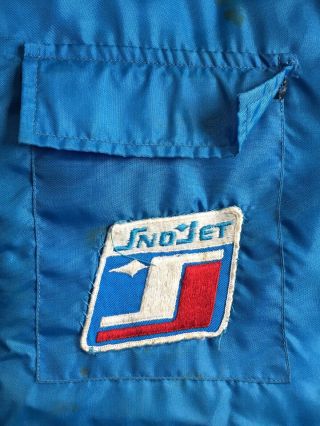 Vintage Sno - Jet Snowmobile Jacket 1970 ' s Blue Zipper Large Horizon Snojet Patch 3