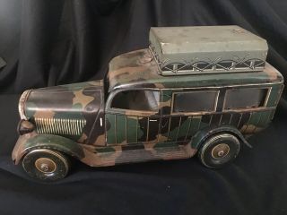 Elastolin Morse Code Toy Truck German Pre - WW2 Very Rare Camoflauge Metal 2