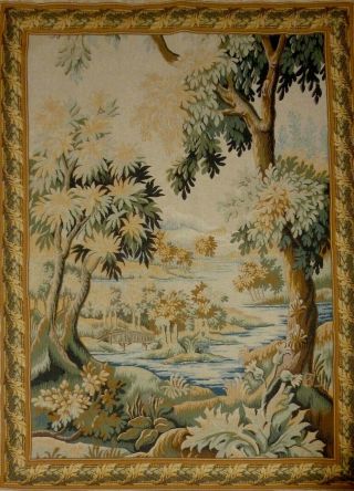 Large Antique/ Vintage French Chateau Wallhanging Tapestry Verdure 198cmx152cm