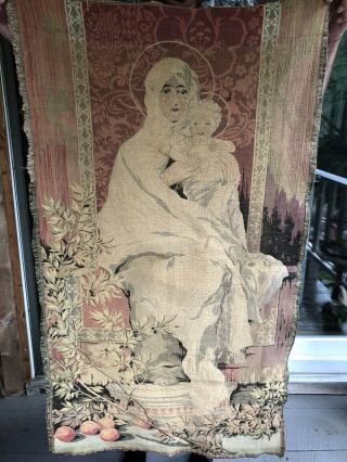 Vintage France Tapestry Wall Hanging Antique 19th Century ? Rare French Art.