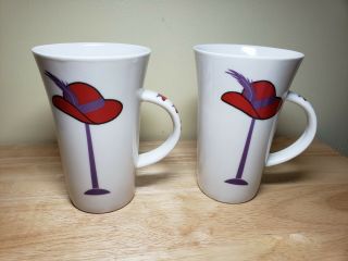 Two Darice Red Hat Society Tall Coffee/tea Mugs
