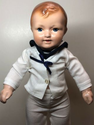 11.  5” Antique Raleigh Doll Adorable Compo Little Sailor Boy Jessie Mccutcheon