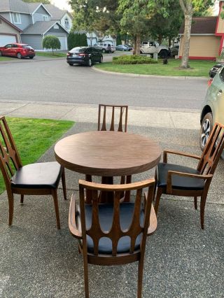Broyhill Brasilia Dining Table With Four Chairs And Extension Mcm Mid Century