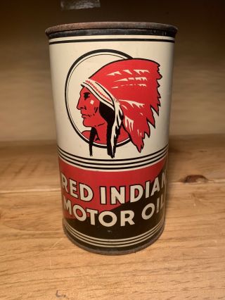 1940s Red Indian Mccoll Frontenac Imperial Quart Motor Oil Can