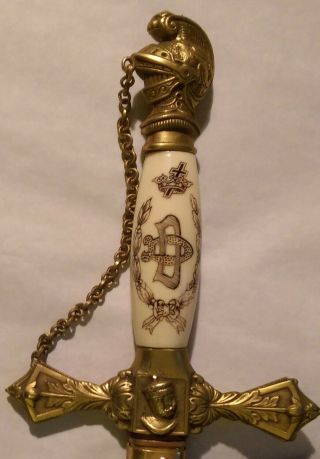 Vintage Ornate Mason Ceremonial Dress Sword The C.  E Ward Co.  Knight Templar