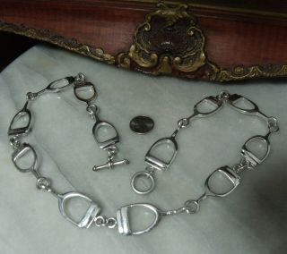 Vintage Sterling Silver Native American Horse Shoe Bridle Necklace For Women Men