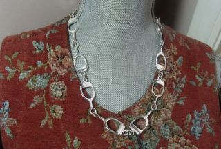 Vintage Sterling Silver Native American Horse Shoe Bridle Necklace for Women Men 2