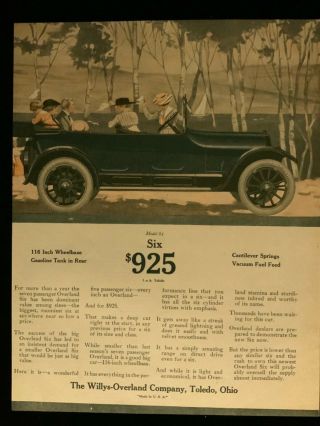 E Willys - Overland Model 85 1916 Ad 12 X 9