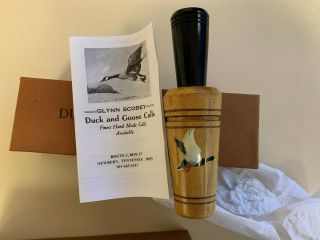 Vintage Glynn Scobey Painted Mallard Duck Call Signed With Box