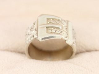 Buckle Ring Sterling Silver Ladies Size Q 1/2 Vintage 925 8.  5g Ct65