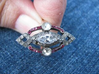 Antique Victorian 18k Yellow Gold Ring with Rubies? and White Sapphires? 3