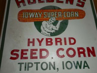VERY RARE HOLDENS IOWAY HYBRID SEED CORN TIPTON IOWA IA Advertising SIGN 3