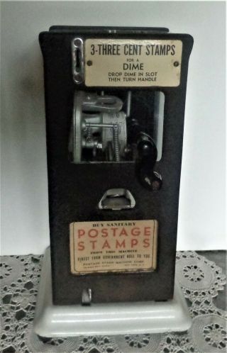 Vintage Usps Stamp Vending Machine For 3 - Three Cent Stamps For A Dime