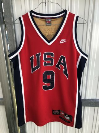 Vintage Michael Jordan Nike Usa Olympic Dream Team Red Jersey M 1984