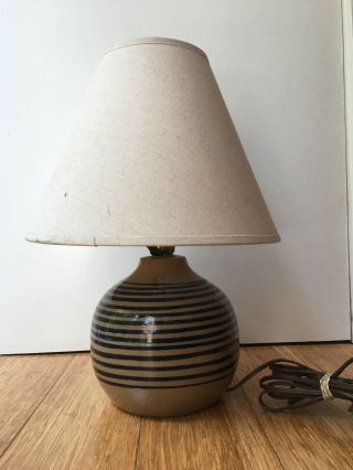 Gordon Jane Martz Marshall Studios Ceramic Table Lamp Signed Eames Striped
