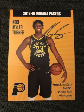 Myles Turner Indiana Pacers Signed Picture