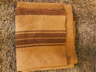 Ll Bean Usa Vintage 66 " X76 " Lodge Cabin Brown Stripe Wool Blanket Please Read